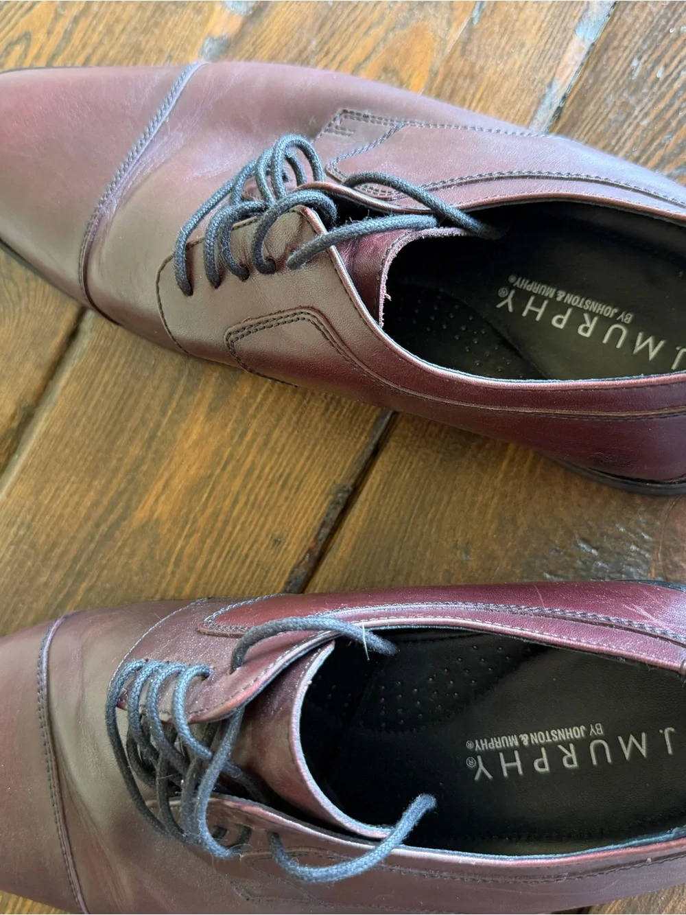 Johnston & Murphy Men's Burgundy Leather Derbys